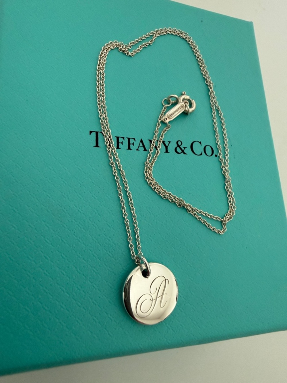 Tiffany & Co. Sterling Silver Notes Initial A Necklace